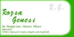 rozsa gencsi business card